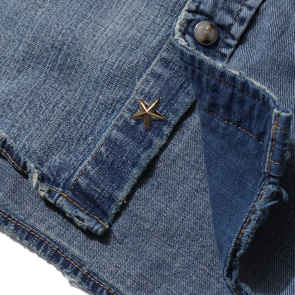 L/SL STAR EMBROIDERY DENIM SHIRT