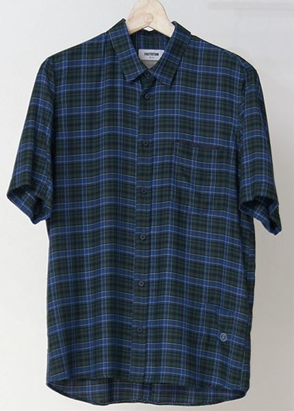 レーヨンチェックWポケット サマーワークシャツ