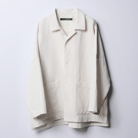  強撚コットンリネンオックス カバーオールシャツジャケット  