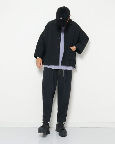 強撚コットンリネンオックス カバーオールシャツジャケット