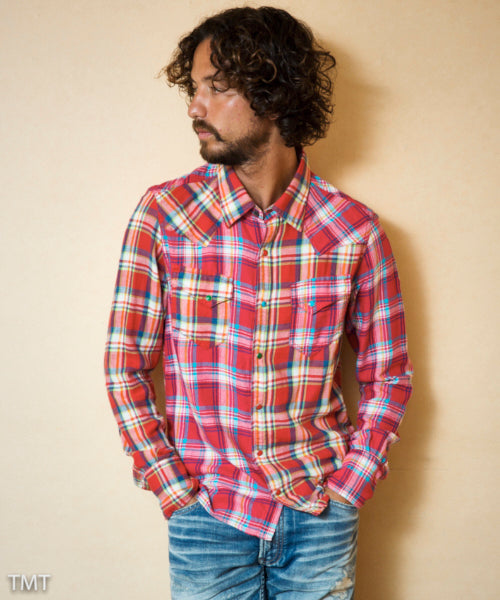 INDIGO MADRAS CRAZY PATTERN SHIRTS