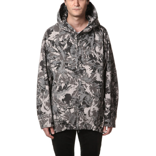 Ny/Coストレッチタッサーリーフカモpt フーデッドハーフコート