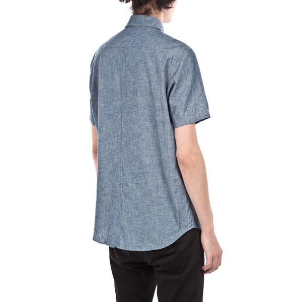 5ozインディゴシャンブレー パッチポケットシャツS/S