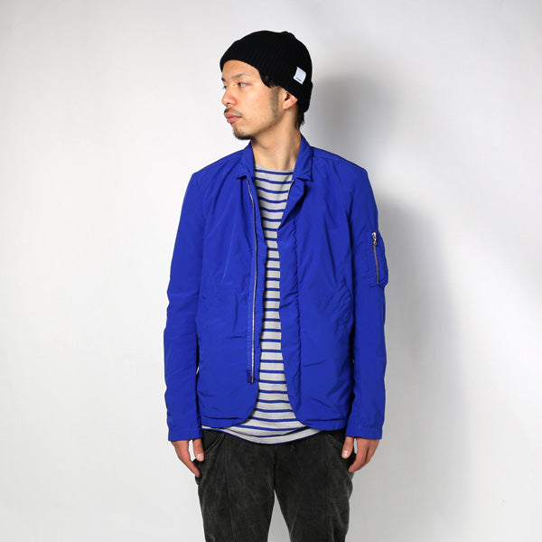 Pe/Nyタフタテクノヴィンテージ テーラードカラーZIPブルゾン