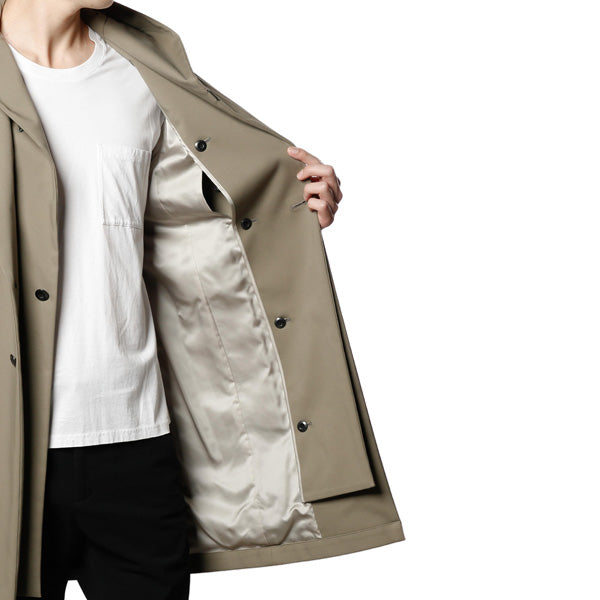 C/Nダブルクロスストレッチ フード付チェスターコート