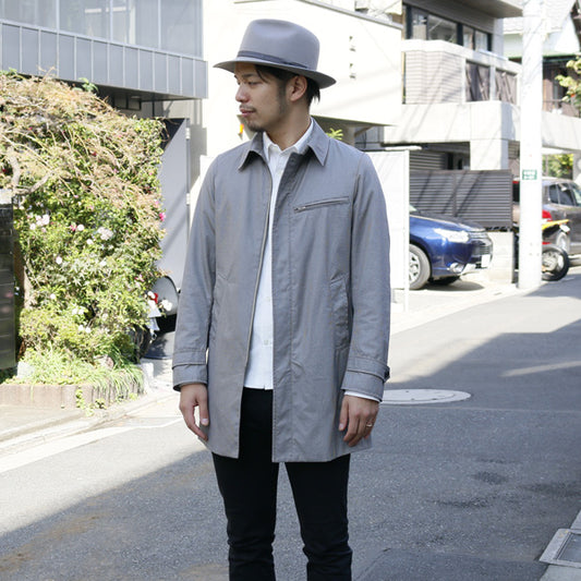 SUPIMA 千鳥 撥水加工 ステンカラーコート