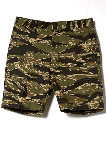 TROUSERS SHORTS CAMOUFLAGE PRINTED BACKSATIN