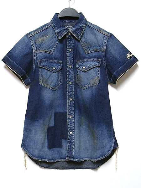 S/SL CRUSH DENIM SHIRT