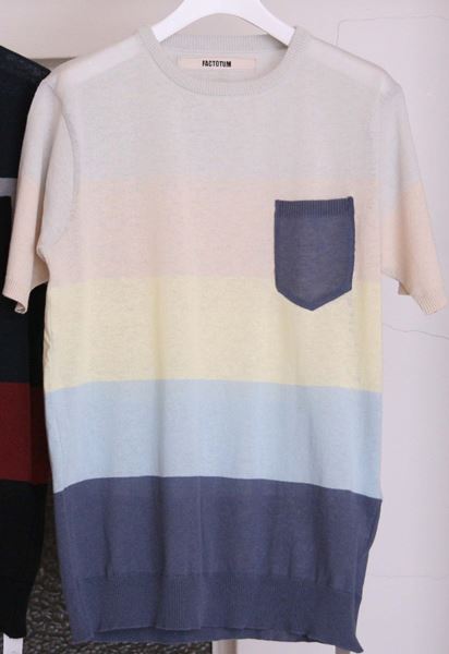 パネルボーダーニット Tシャツ