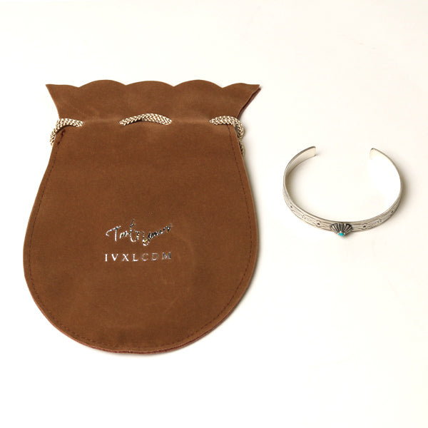 SILVER NATIVE TURQUOISE NARROW BANGLE