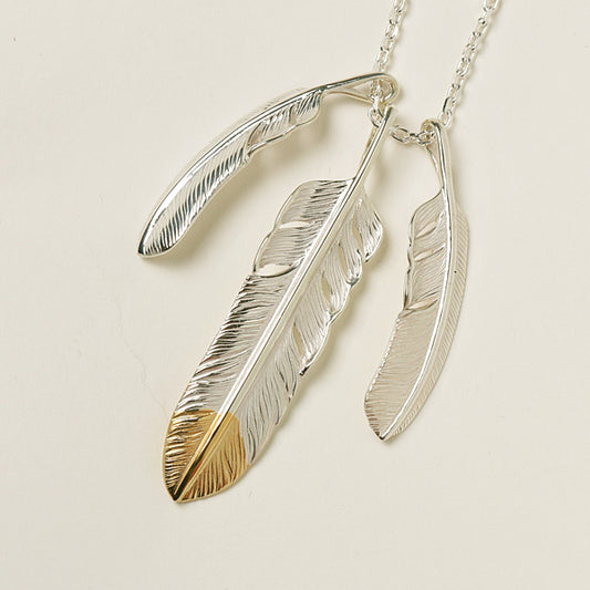 HARIM x TMT TRIPLE FEATHER NECKLACE