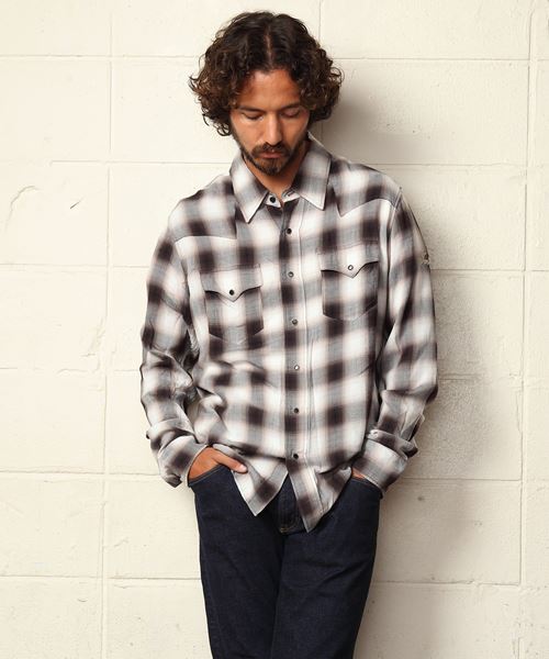 RAYON TWILL OMBRE CHECK SHIRTS