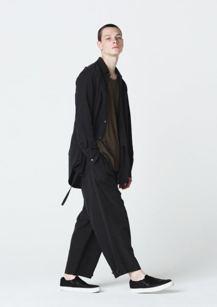 Cu/Ry/Raコードレーンストライプ カシュクールL/S 2WAYシャツ