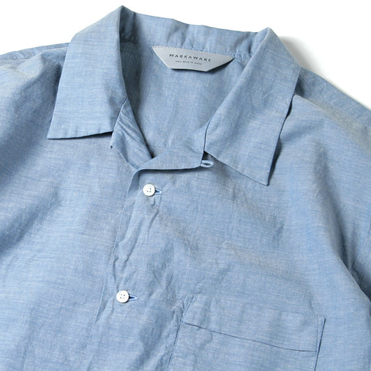 OPEN COLLAR SHIRTS S/S ORGANIC COTTON CHAMBRAY