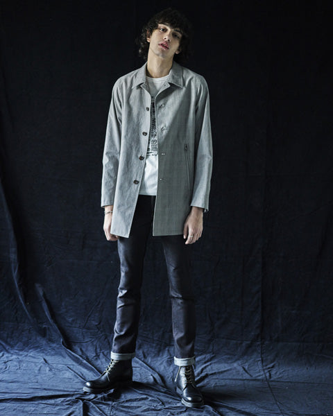 SUPIMA 先染GLEN CHECK ハーフコート