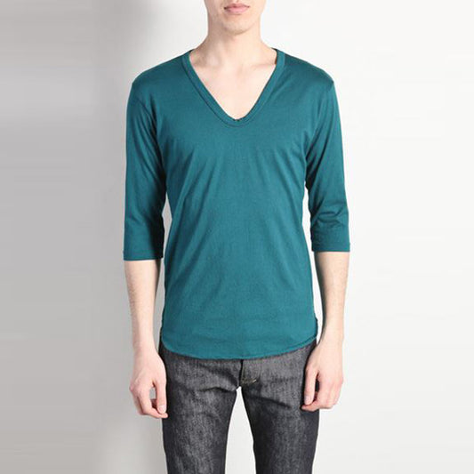 スーピマ天竺 Uネック 7分袖