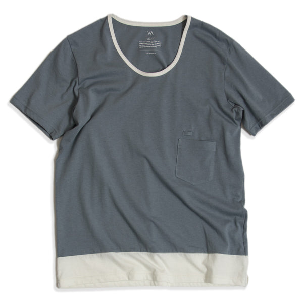 コットンモダール天竺 2トーンUネック TEE