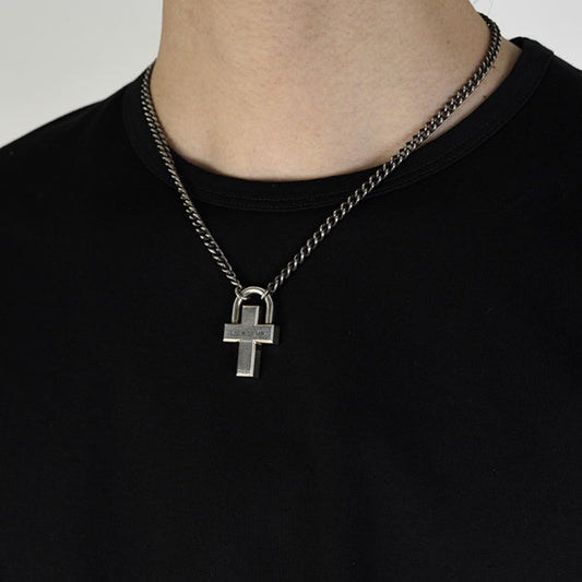 PADLOCK CROSS NECKLACE