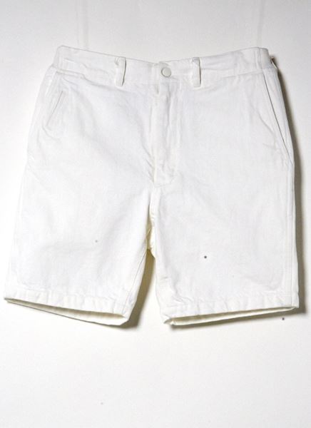 RIB SHORTS WHITE DENIM
