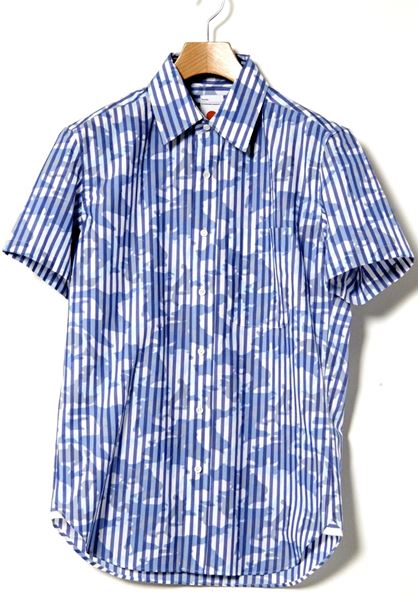 REGULAR COLLAR SHIRTS CAMOUFLAGE PRINTED STRIPE