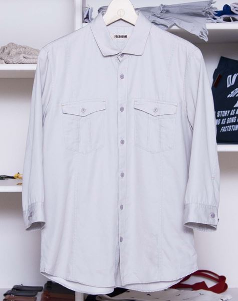 テンセルデニム 7分袖シャツ