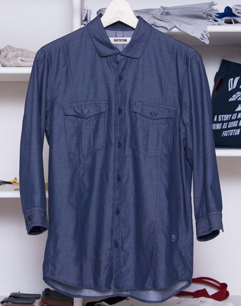 テンセルデニム 7分袖シャツ
