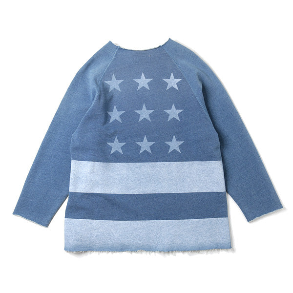 cut off used pullover sweat (flag)