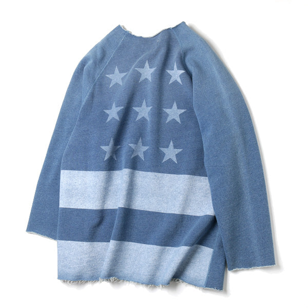 cut off used pullover sweat (flag)