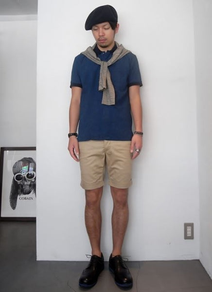 インディゴシャンブレー プルオーバーシャツ S/S