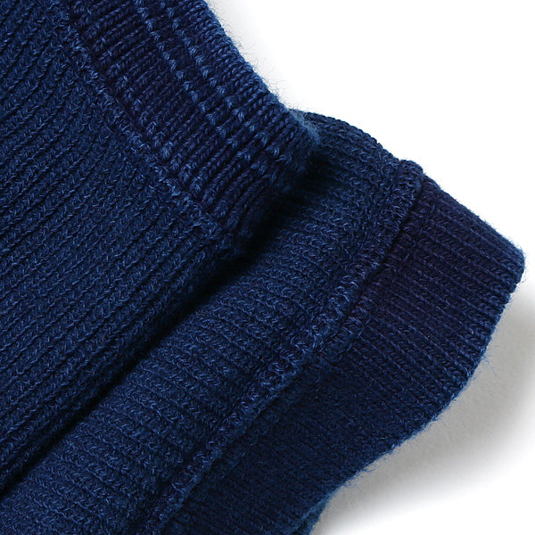 CREW NECK RIB SWEATER H/S (INDIGO)