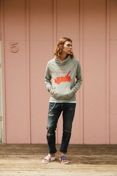 HYBRID STRETCH PAINT CRUSH DENIM 5P TAPERED