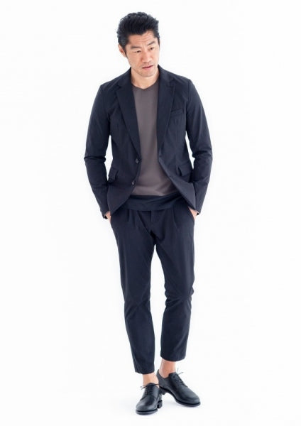 Ny/Co 2WAYストレッチタフタ ワンタックテーパードパンツ