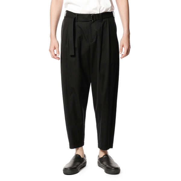 強撚ギャバ ベルト付きワイドテーパードパンツ