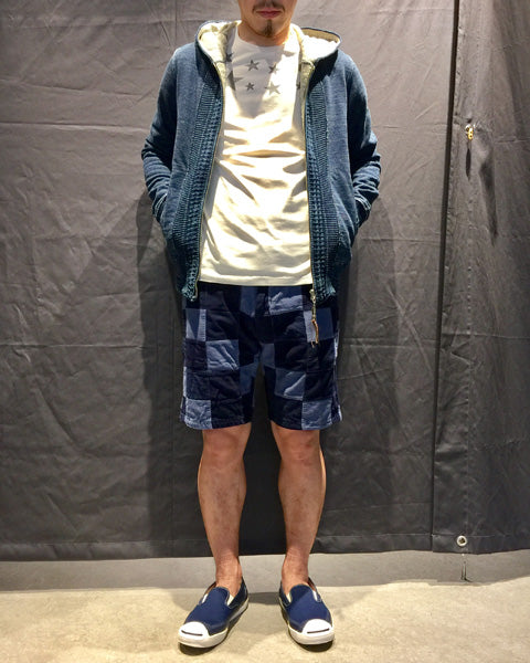 インディゴ裏毛ZIPパーカー