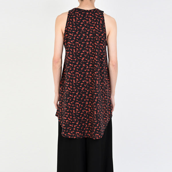 LONG TANK TOP 60/2 T-CLOTH INKJET HAZED FLOWER