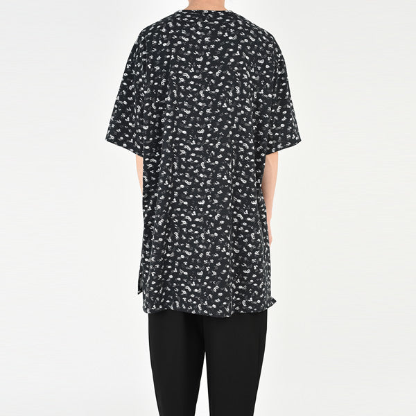 SUPER BIG LONG T-SHIRT INKJET HAZED FLOWER