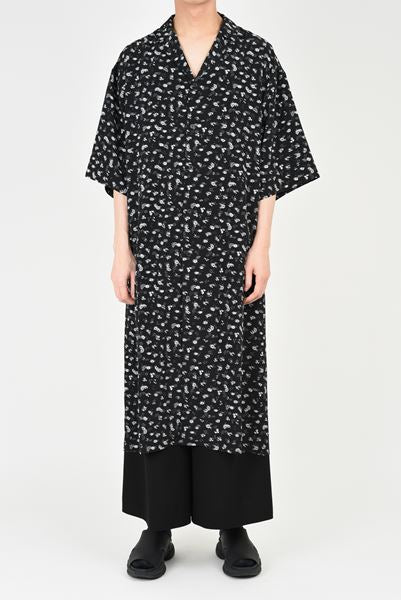 DECHINE LONG SHIRT INKJET HAZED FLOWER