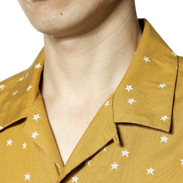 R/Cプリントブロード オープンカラー半袖シャツ