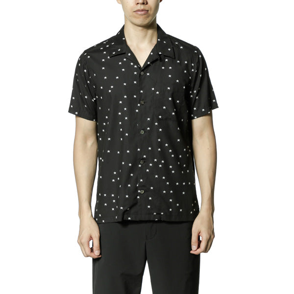 R/Cプリントブロード オープンカラー半袖シャツ