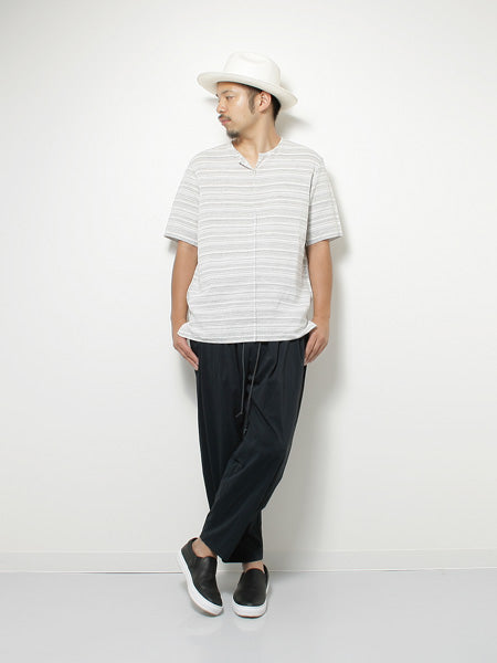 ナイロンストレッチタフタ テーパードワイドパンツ