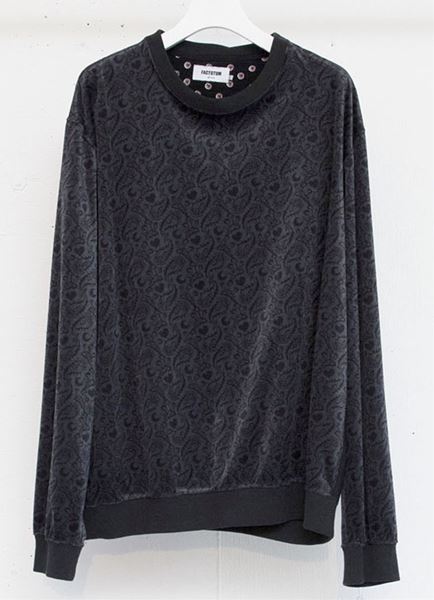 ハートペイズリーベロア クルーネック