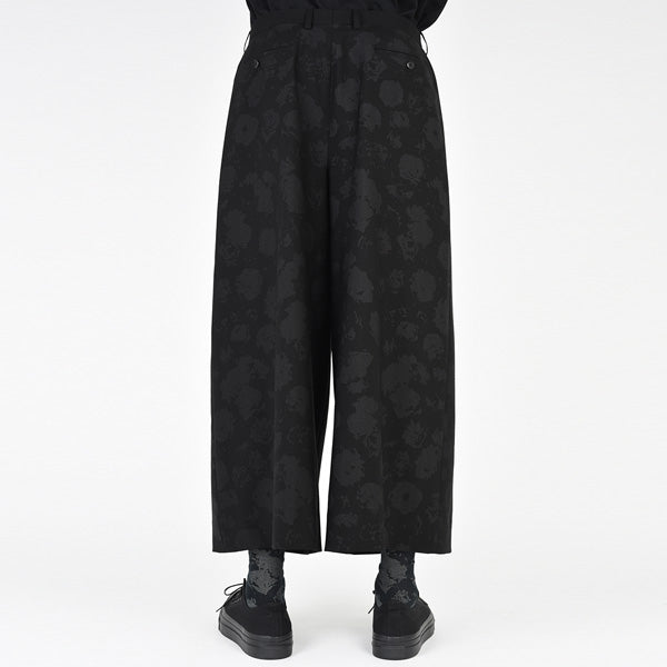 WOOL GABARDINE ROSE MIX 2TUCK CROPPED