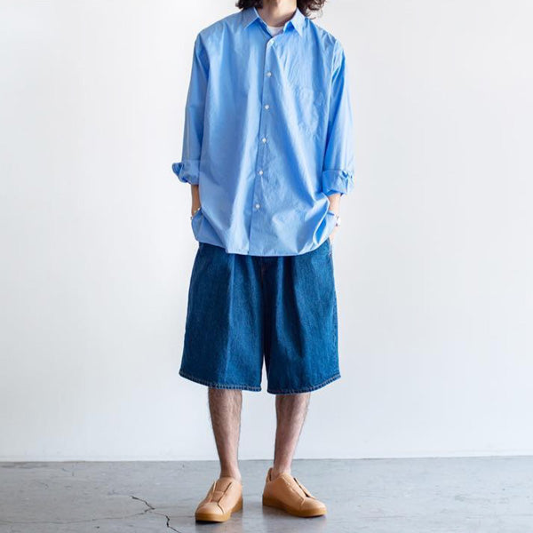 1TUCK WIDE SHORTS 12oz ORGANIC SELVEDGE DENIM