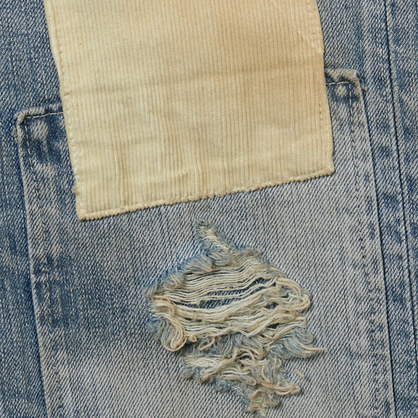 CRUSH PATCHED DENIM PANTS