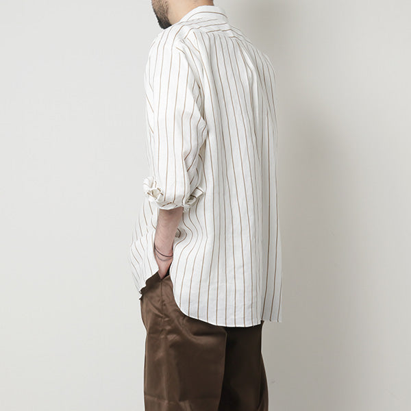 COMFORT FIT SHIRTS ORGANIC LINEN PRINTED STRIPE