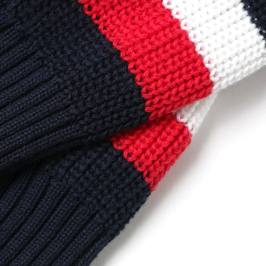 TRICOLORE BORDER CREW NECK PULLOVER
