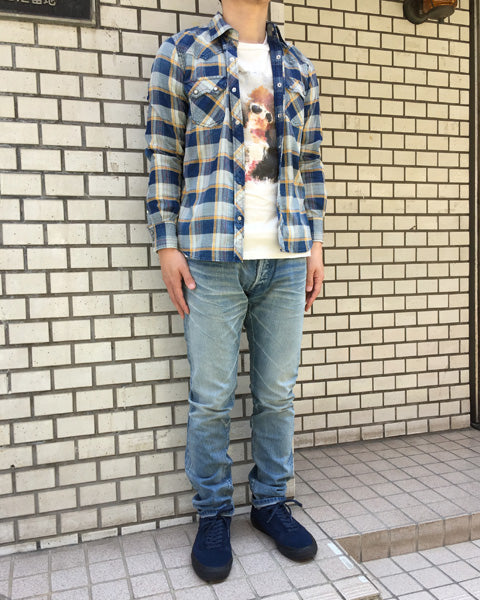 L/SL ORIGINAL INDIGO CHECK SHIRTS
