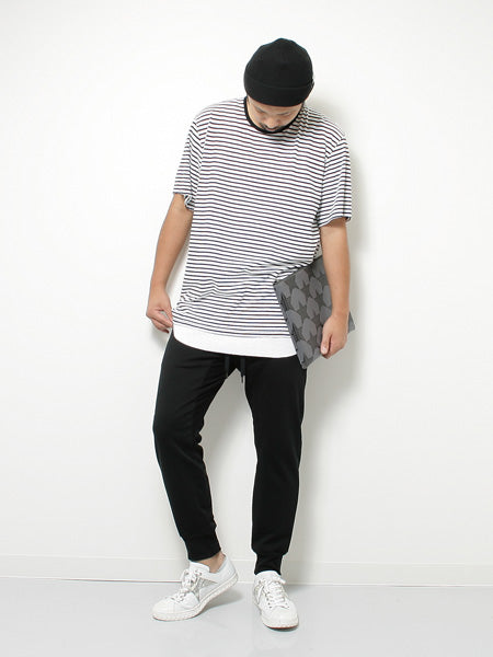 フレスカボーダー天竺 クルーネック半袖