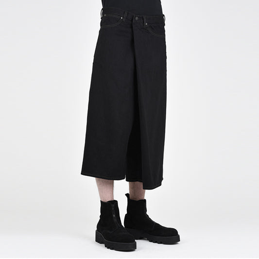 FRONT TUCK CROPPED DENIM