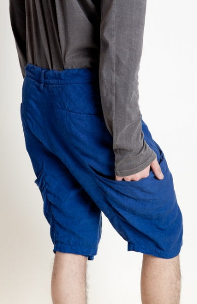 硫化染リネンキャンバスハーフパンツ
